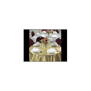  82 Inch Gold Octy Round Metallic Tablecover Kitchen 