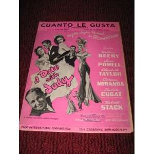 LA PARRANDA), SHEET MUSIC for A Date with Judy, starring Wallace Beery 
