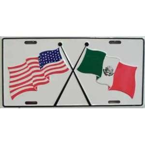  Usa/mexico Flags License Plate 