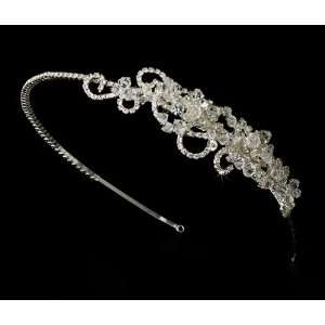   Silver Swarovski Rhinestone Flower Cluster Headband   HP 8347 Beauty
