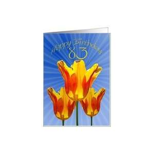  83rd Birthday card, tulips full of sunshine Card Toys 