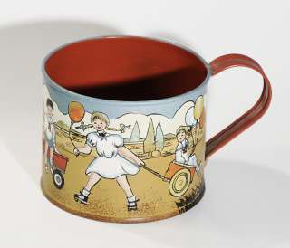   Cup   Hand painted   Children at play scene   1950s life style  