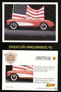 1957 1958 1959 1960 CHEVY CORVETTE Dream Cars Flag CARD  