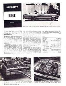 Print Ad. 1966 Dodge Charger Motor Trend Mini test  