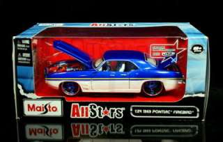 1969 Pontiac Firebird MAISTO ALLL STARS Diecast 124 Scale Blue/White 