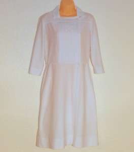   60s 70s Nurse Waitress Uniform Dress White Polyester Small Mod Costume