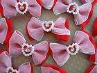 40 Double Layer Ribbon Bow+Pearl Heart+crystal F70 New  