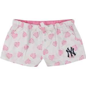  New York Yankees Womens Pink Essence Shorts Sports 