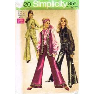 Simplicity 8520 Sewing Pattern Hippie Vest Blouse Pants Size 14   Bust 