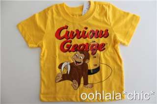 CURIOUS GEORGE Yellow Story Book Baby Tee T Shirt NWT  