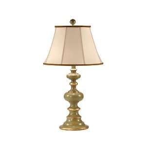 Wildwood Lamps 9427 Greengold And Round 1 Light Table Lamps in Hand 