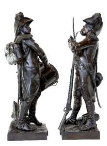 PAIR OF BRONZE SOLDIERS BY H DUMAIGE CIRCA 1860  