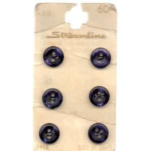  Six Purple Vintage Buttons, Streamline, #9458, Size 17 (3 