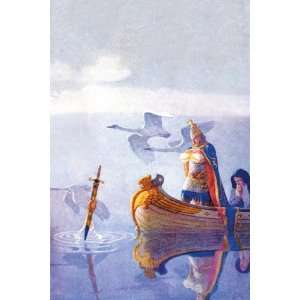  Arthur and Excalibur by Newell Convers Wyeth 12x18
