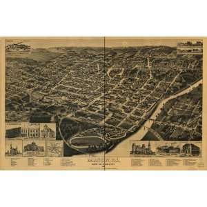  Historic Panoramic Map Macon, Ga. county seat of Bibb 