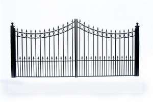 MOSCOW STYLE DUAL SWING GATE IRON DRIVEWAY GATES 12 FT  