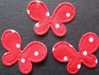 300 Red Mini Polka Dots Butterfly Appliques Scrapbook  