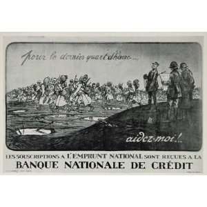  1920 WWI Sem French Soldiers March Loan Mini Poster France 