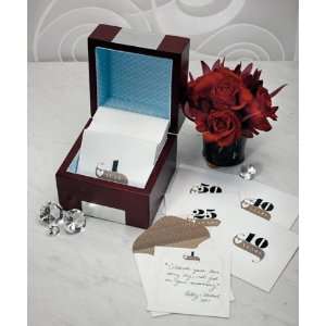   Wooden Memory Note Box with Anniversary Stationery 