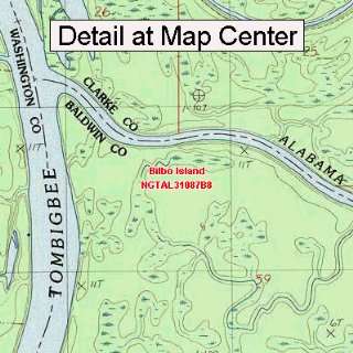  USGS Topographic Quadrangle Map   Bilbo Island, Alabama 