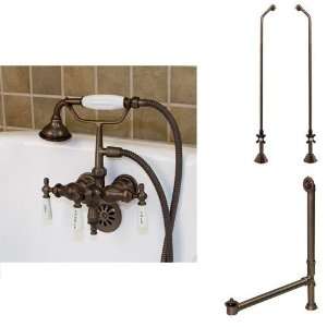 Woodrow Leg Tub Faucet with Hand Shower, Supplies for Copper Pipe, and 