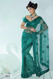 Indian Saree Bollywood Designer Bridal Wedding Fancy Sari Emboridery 