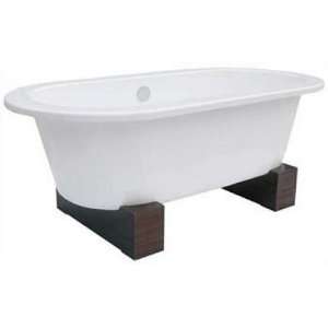    BFUSACWBWAL Cast Iron Tub with Wooden Block Feet