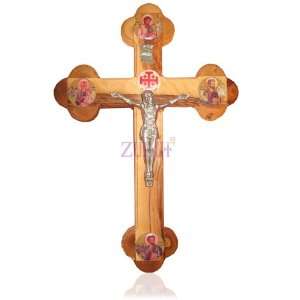  Olive Wood Cross With Metal Crucifix 