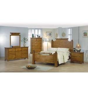   5PC Heritage Solid Wood Queen Size Bed Bedroom Set Furniture & Decor
