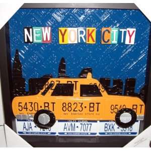 Aaron Foster License Plate Wall Art  New York City Taxi 
