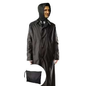  Mens 100% Nylon Raincoat   Zip in Hood   With Travel Pouch 