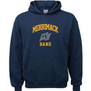  Merrimack Warriors Navy Youth Band Arch Hooded Sweatshirt 