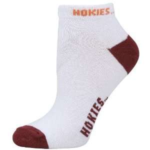   Virginia Tech Hokies White Ladies 9 11 Ankle Socks