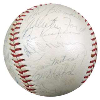 1963 NY Yankees Autographed Signed AL Baseball Maris Mantle Berra JSA 
