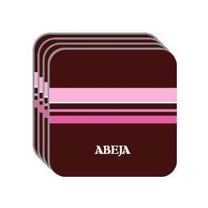 Personal Name Gift   ABEJA Set of 4 Mini Mousepad Coasters (pink 