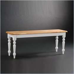 Boraam Farmhouse Wood Dining Bench White & Natural  