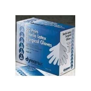  Dynarex Sterile Latex Pre Powdered Surgical Gloves, Size 6 