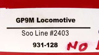   HO Scale GP9M Diesel Locomotive Engine SOO Line #2403 in Box  