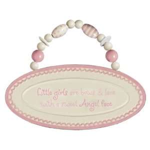   Plaque Little Girls Are Bows & Lace with a Sweet Angel Face Girl Baby