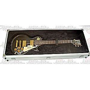  LES PAUL Autographed Signed CLEAR Guitar in Display Case 