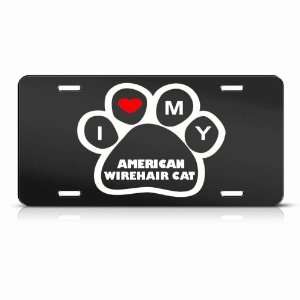  American Wirehair Cats Black Animal Metal License Plate 