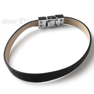 25x New Black Imitation Leather Wrist Bracelets 190207  
