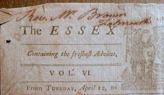 1774 newspaper WM GODDARD proposes 1st AMERICAN POSTAL SYSTEM + Boston 