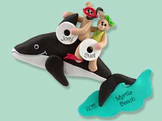 WHALE FAMILY 2 Couple Personalized Vacation Ornament  