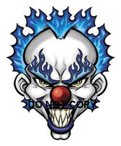 Evil Blue Clown Nail Decal set of 20  