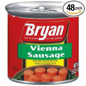 Bryan Vienna Sausage, 5 Ounce Tins (Pack of 48)  Grocery 