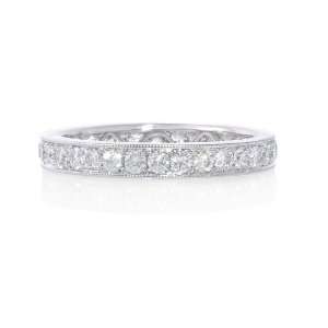    Diamond Antique Style Platinum Eternity Wedding Band Ring Jewelry