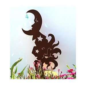    Sun, Moon, Stars And Crystal Metal Garden Sculpture