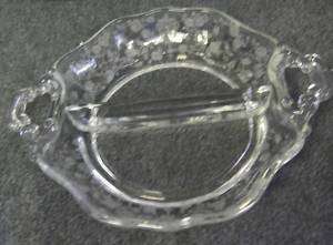 Vintage Cambridge Glass 6 2 Part Divided Relish Dish  