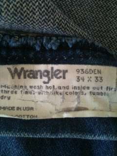Vintage WRANGLER Slim Fit Cowboy Cut Jeans 34x33 936DEN  